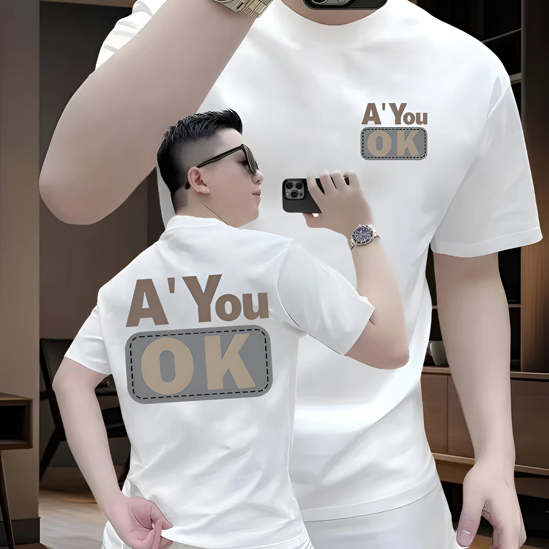 夏季修身短袖男生圆领上衣服美式字母印花健身休闲T恤显肌肉打底