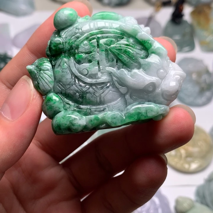 翡翠未镶嵌颈饰龙龟38