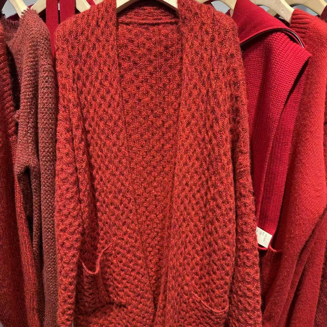 100%山羊绒花纱款开衫68505