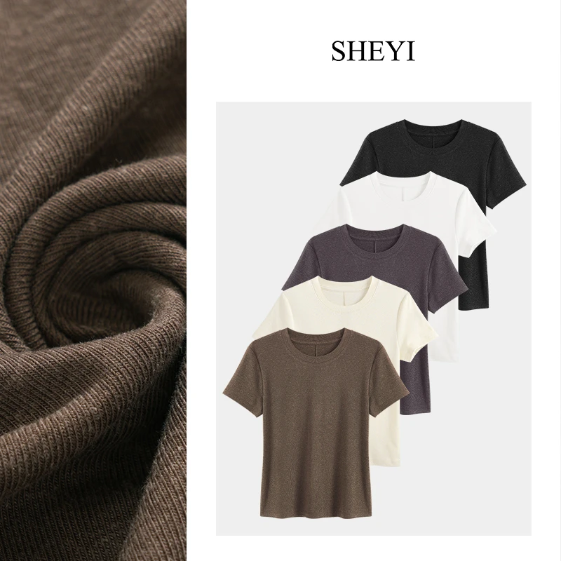 【小冰箱】亚麻+莱赛尔短袖女款2025新款设计感T恤洋气休闲夏季上衣