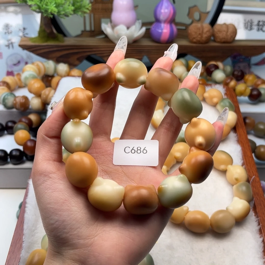 菩提根/象牙果手串不*糖21mm通货猫头一串c686