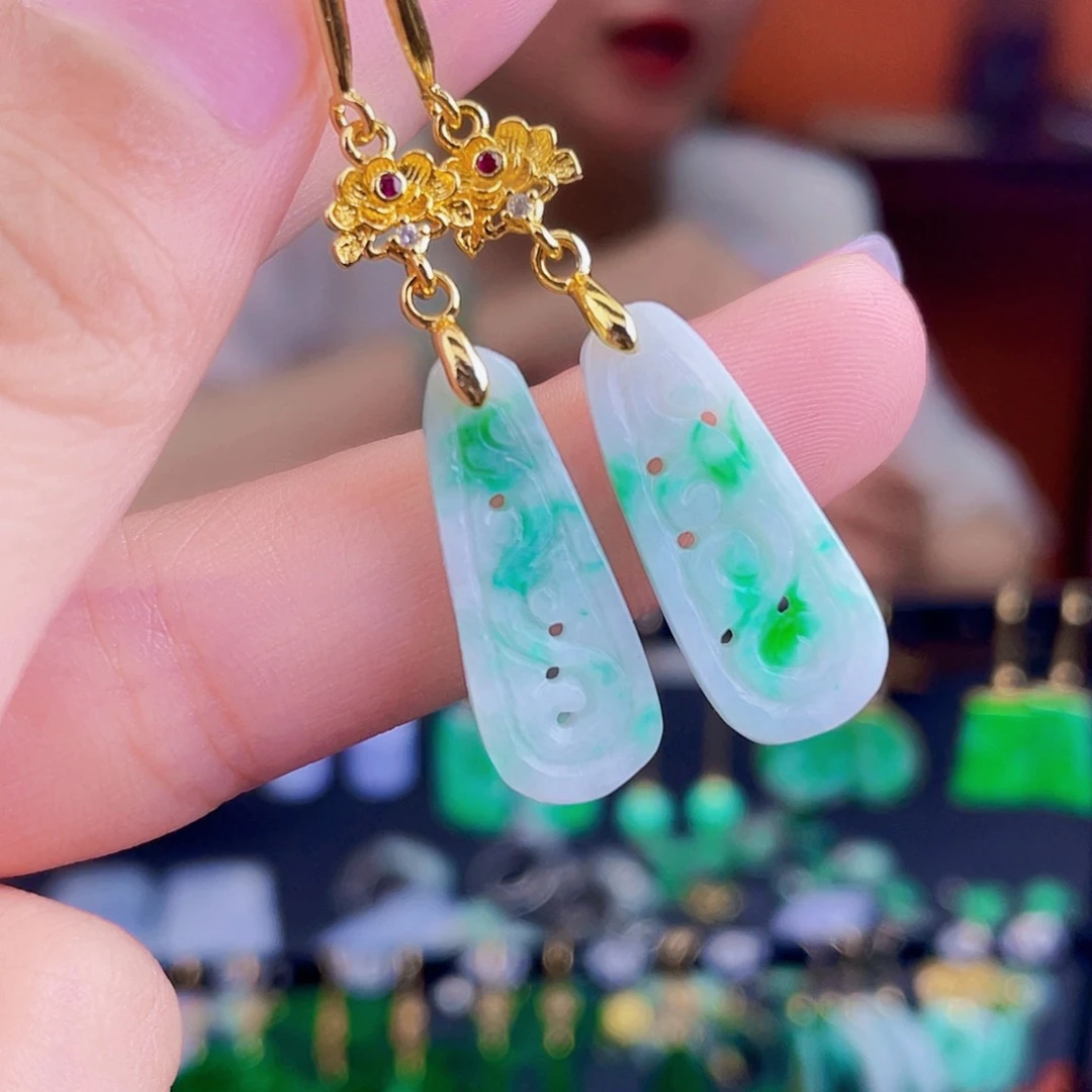 翡翠未镶嵌耳饰饰品