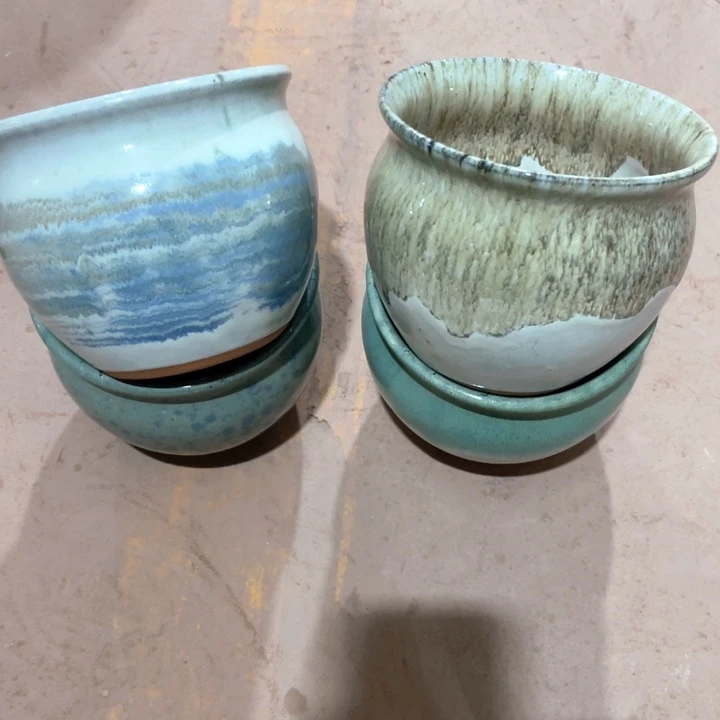 紫砂花盆口径15高度13四个正品