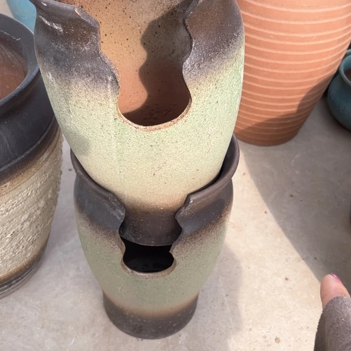 紫砂花盆26×16瑕切口……