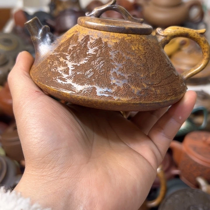 紫砂茶壶紫砂壶把手开裂