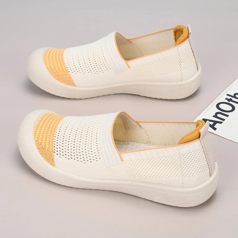 2025新款女鞋夏季透气舒适休闲鞋软底不累脚妈妈鞋浅口网面布鞋女