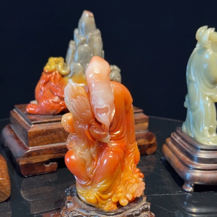 寿山石玄关书房艺术品家居摆件