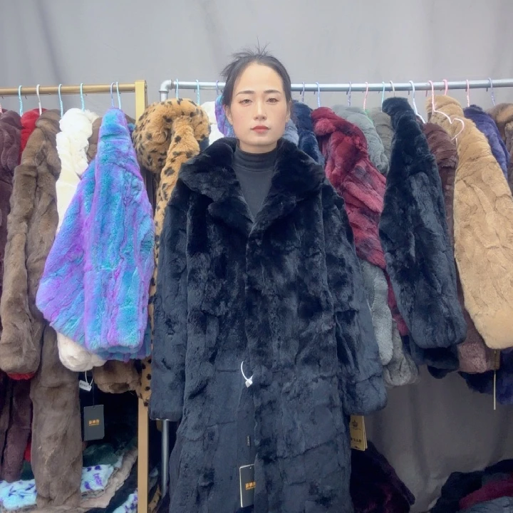 A****你黑色西服领大衣l