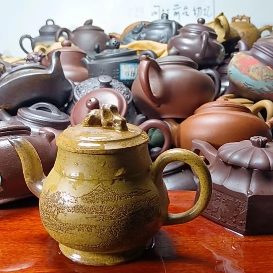茶壶紫砂宜兴原矿段泥柴烧手工350cc紫砂壶