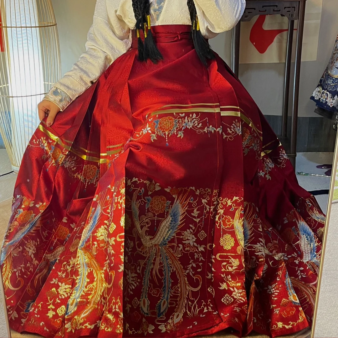 【呦呦凤鸣】原创织金仿妆花马面裙秋冬国风日常百搭汉服可定制显瘦