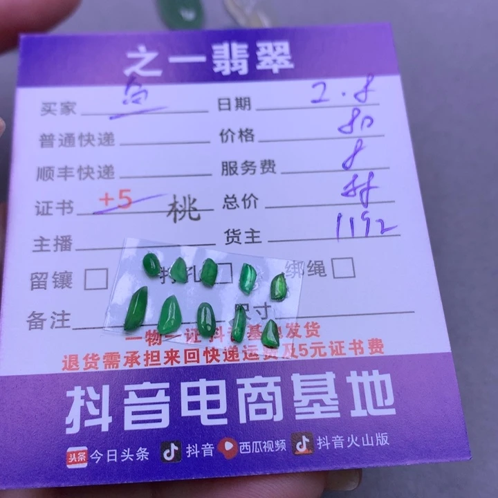 翡翠颈饰未镶嵌鱼*