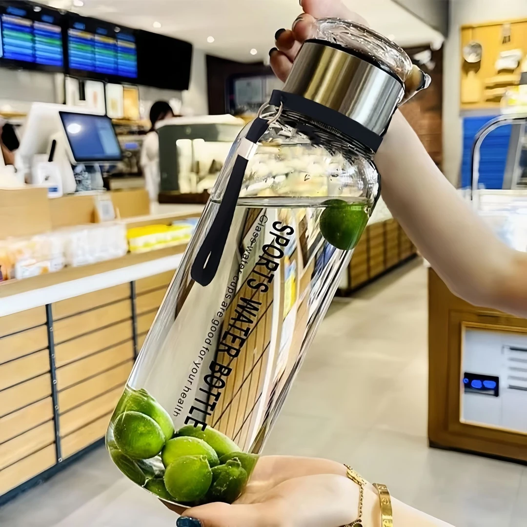 西藏新疆包邮大容量墩墩杯子高颜值玻璃茶水分离杯便携式带提绳送