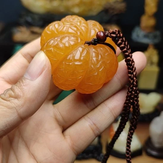 寿山石印石手把件手把件