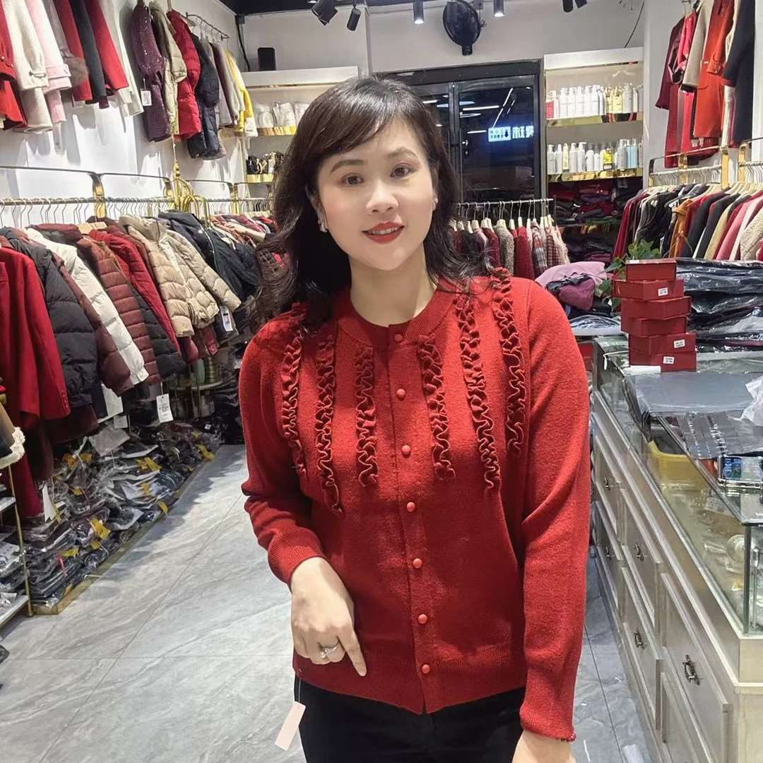 8～9702开胸毛线上衣长57公分