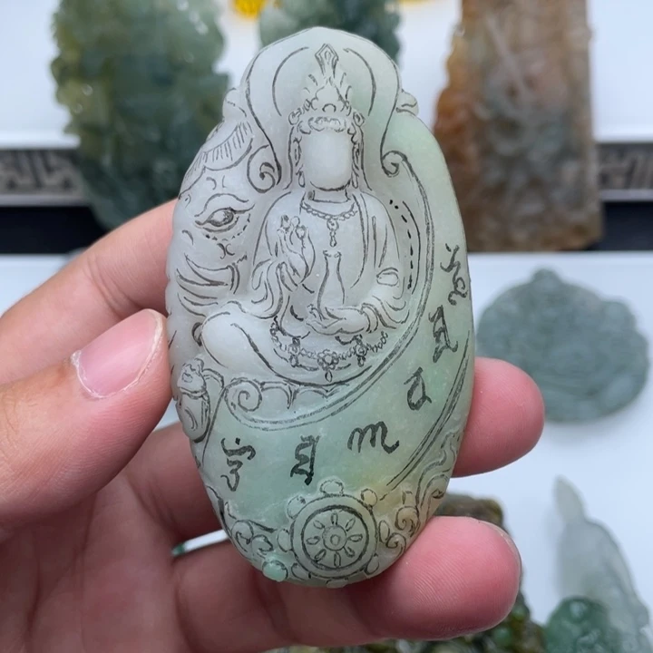 未镶嵌定制翡翠普贤菩萨