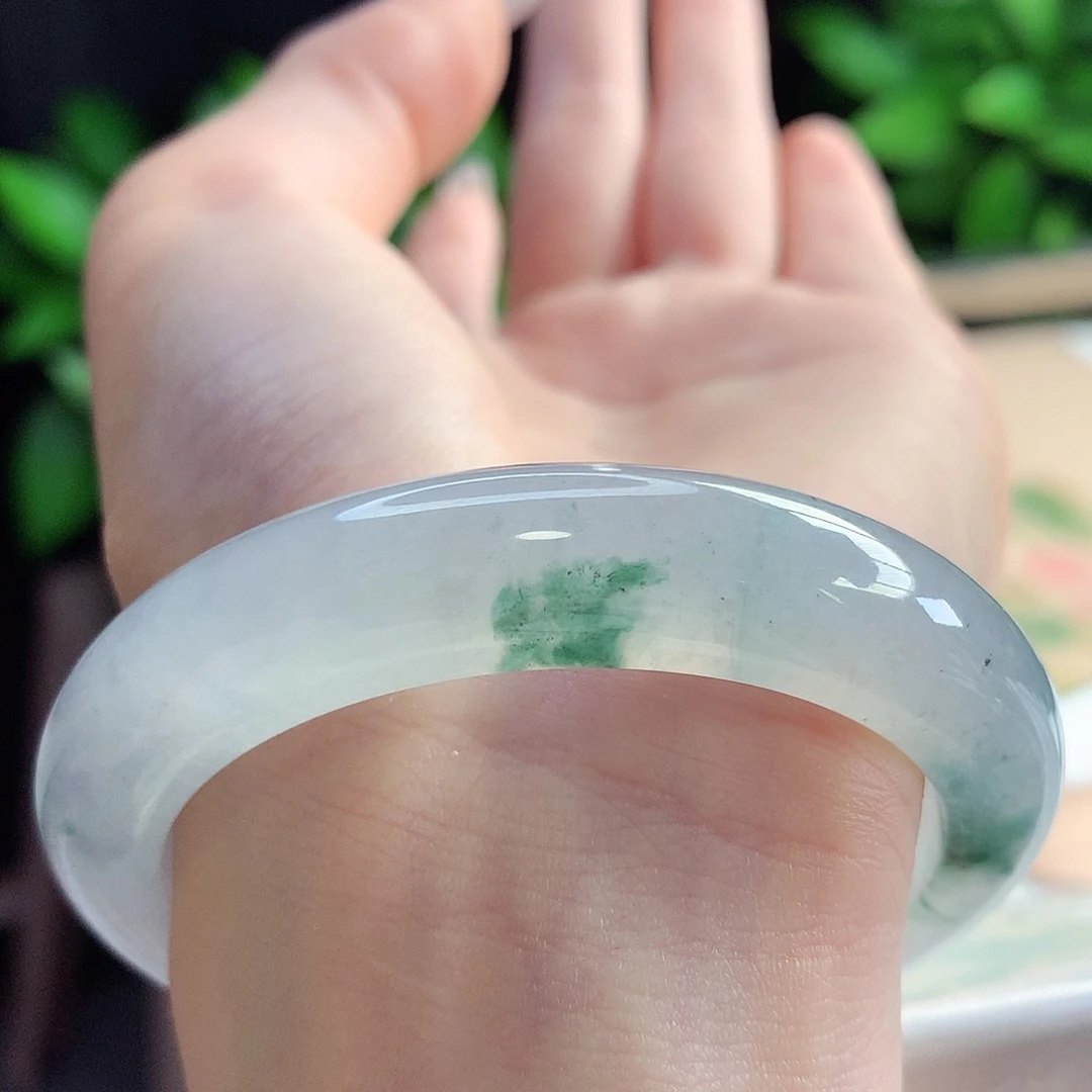 未镶嵌手镯翡翠天然A货54-55主播推荐 寒光闪闪17号