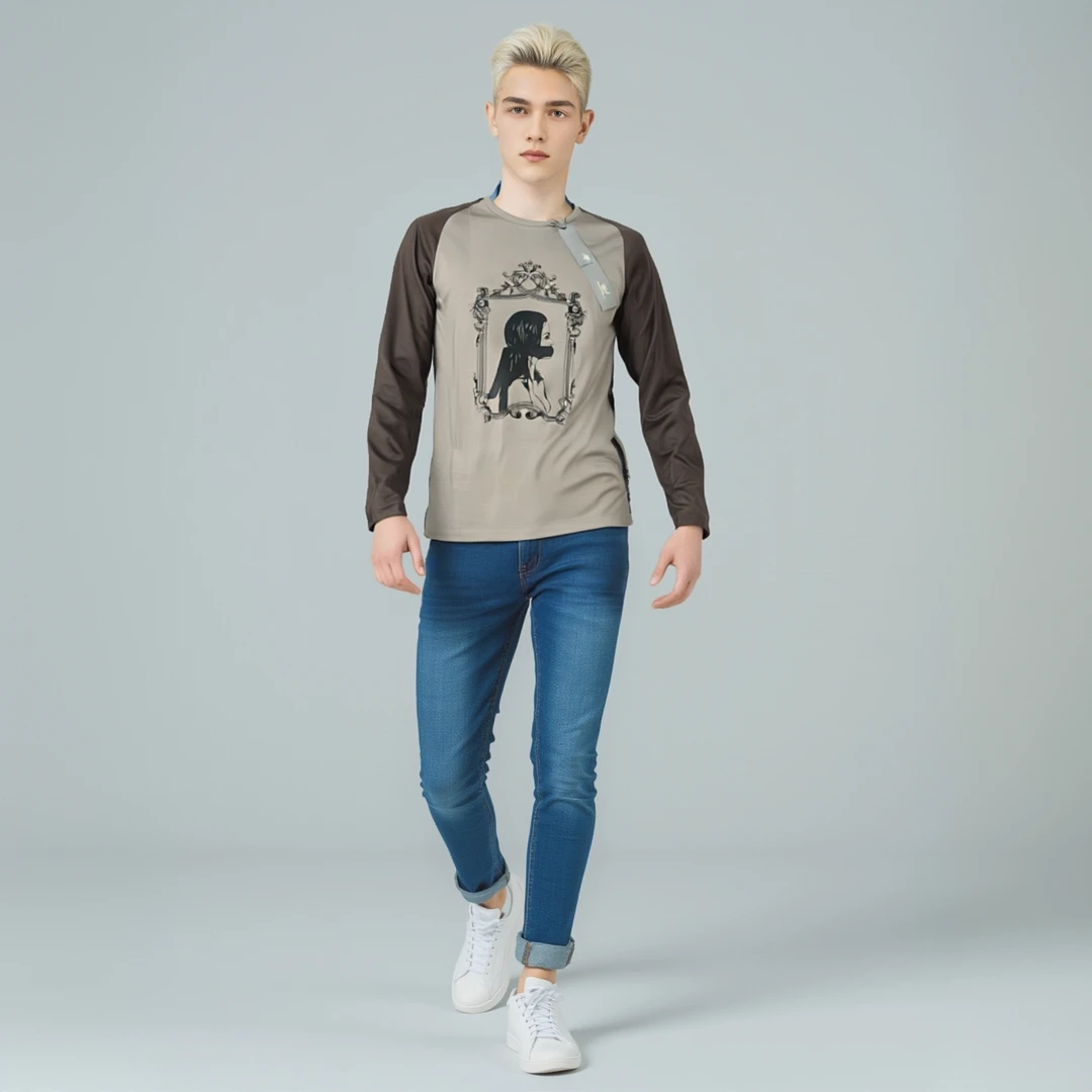 099春秋男士休闲衬衫韩版圆领打底时尚宽松卫衣长袖T恤上衣