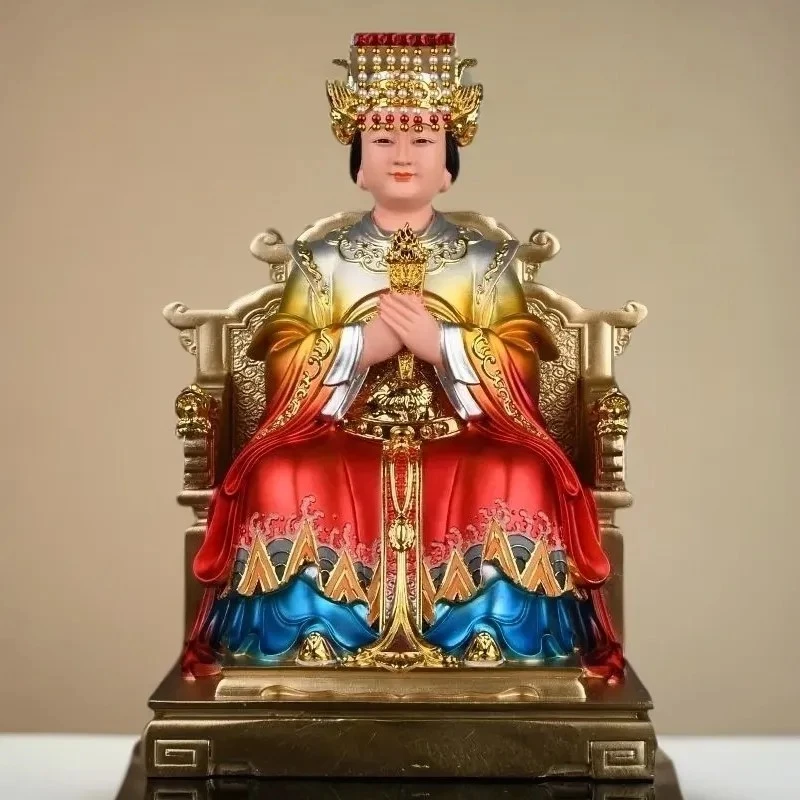 妈祖雕像天上圣母娘娘神像家用树脂铜彩多款尺寸可选