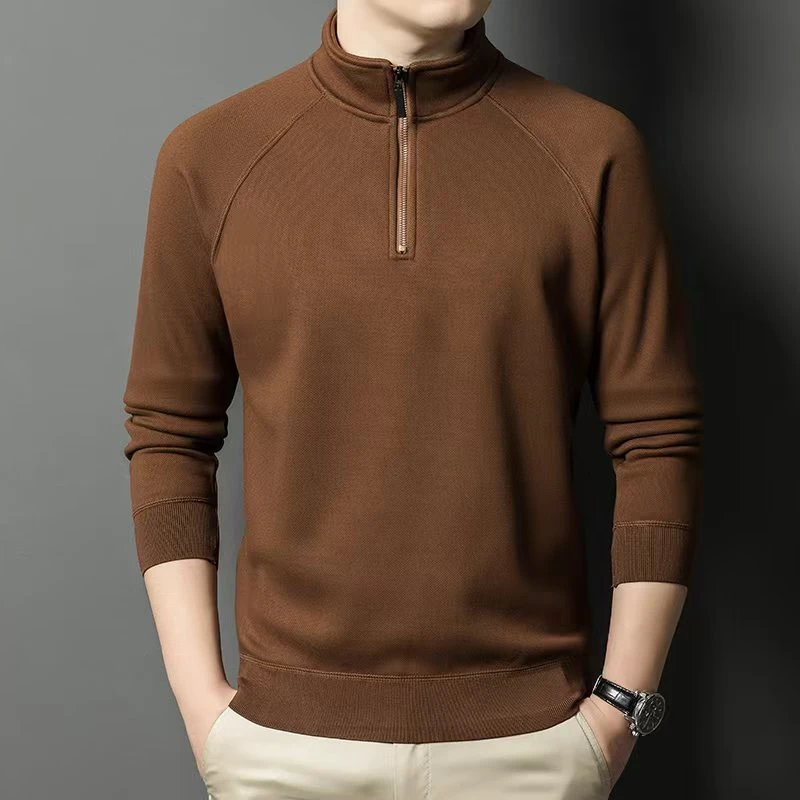 <精梳绒> 立领拉链秋冬加厚男士套头卫衣长袖套头款加绒打底衫