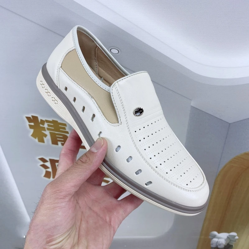 【断码】男士透气百搭休闲洞洞休闲皮鞋8856