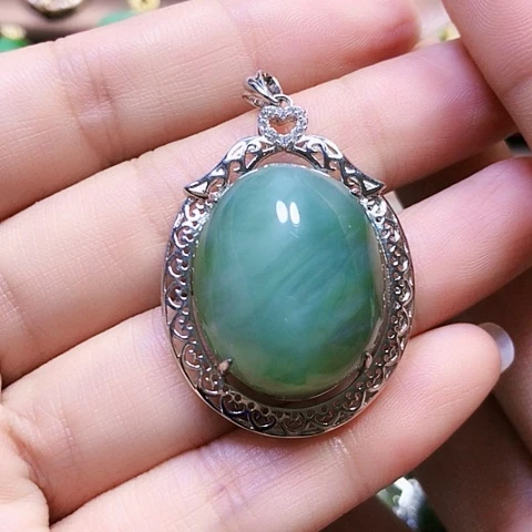 和田玉戒指银S925镶嵌