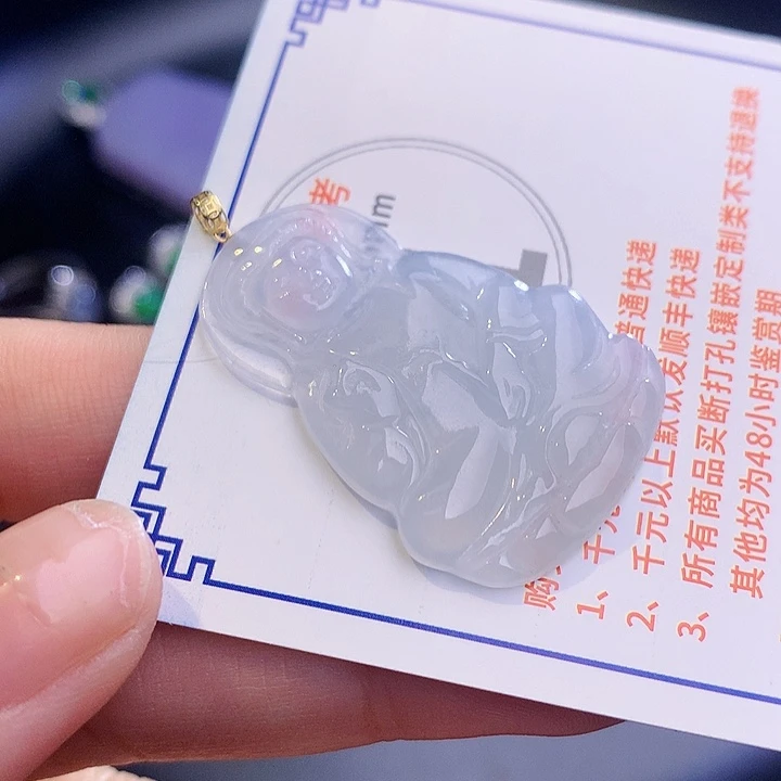 翡翠挂件18K金镶嵌m m m m