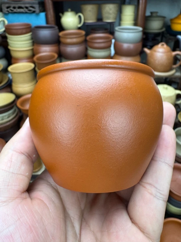 宜兴紫砂黄龙山原矿小红泥紫砂主人杯大容量风水缸杯160cc