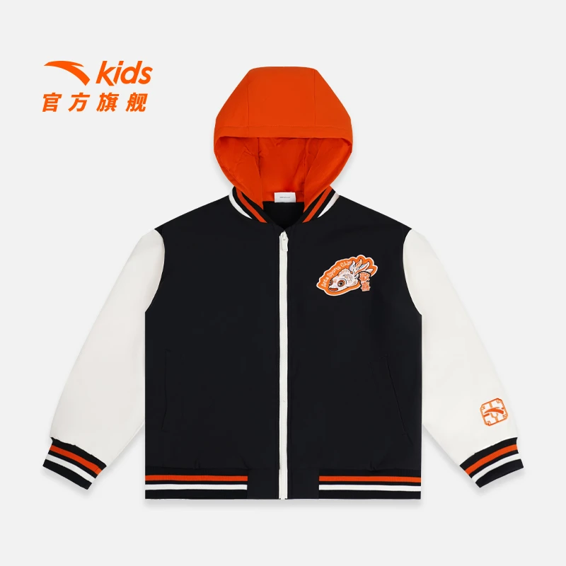 年货|安踏儿童摇粒绒运动上衣冬季新款舒适保暖厚外套百搭棒球服