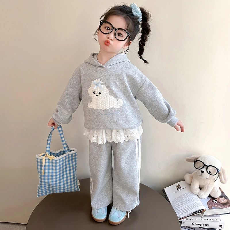 网红新款洋气春秋季女童2025韩版休闲长袖卫衣套装小女孩春装外穿