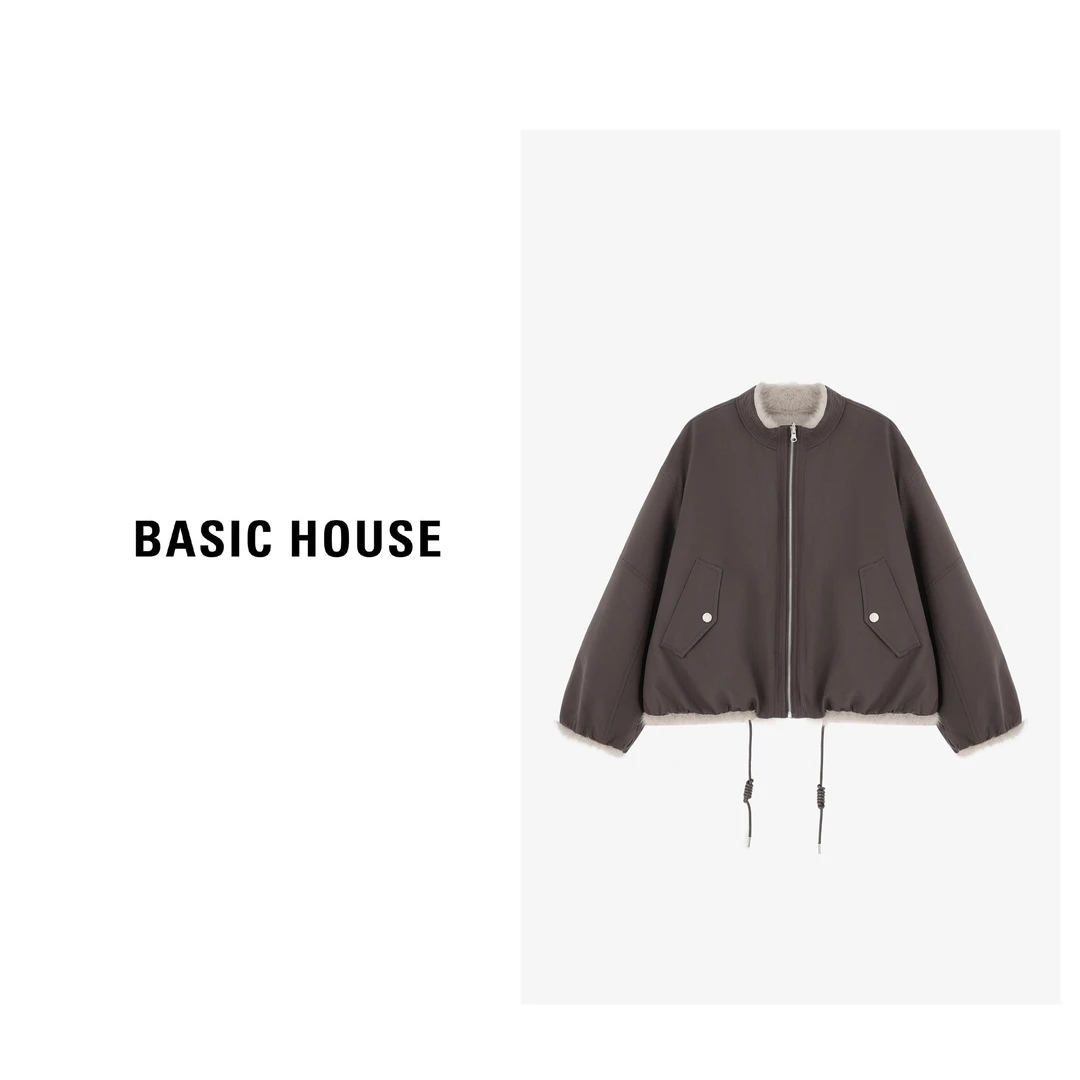 Basic House/百家好新款时尚休闲百搭秋冬立领外套-B0625B5RGL2