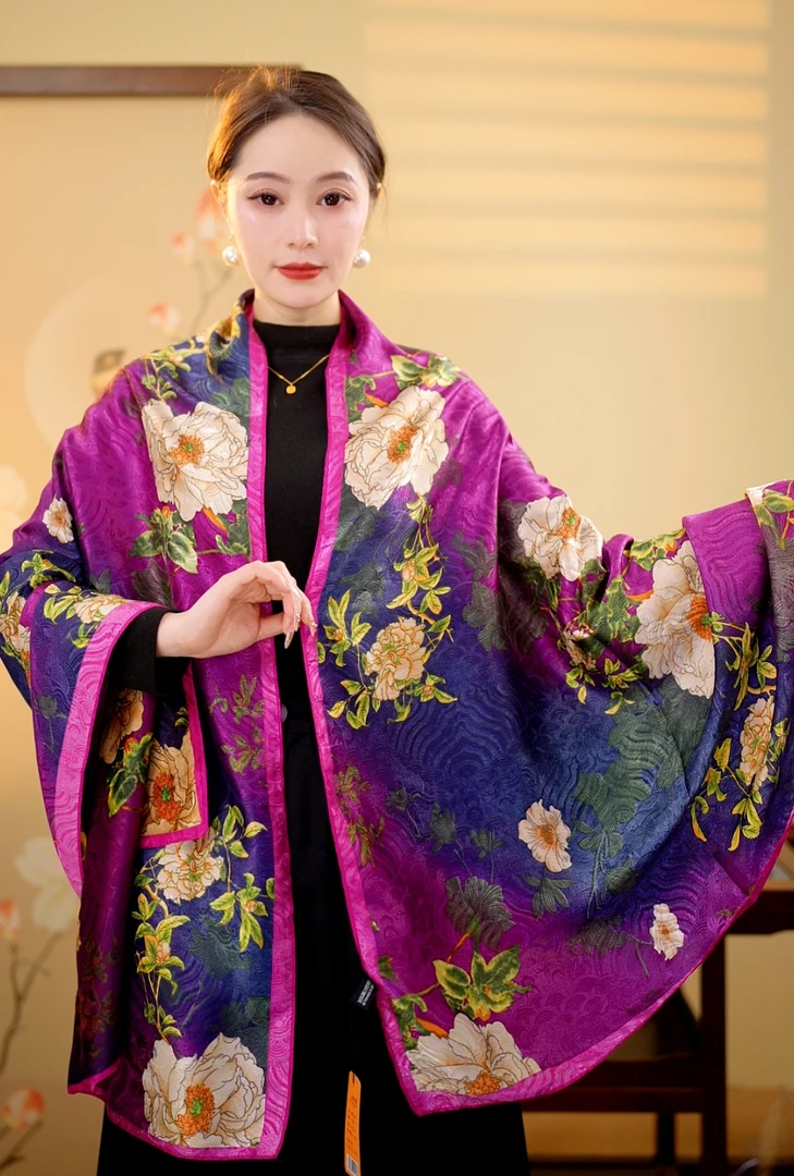 紫气东来(180*120)高档龙灵纹冬季穿搭女士时尚洋气丝巾