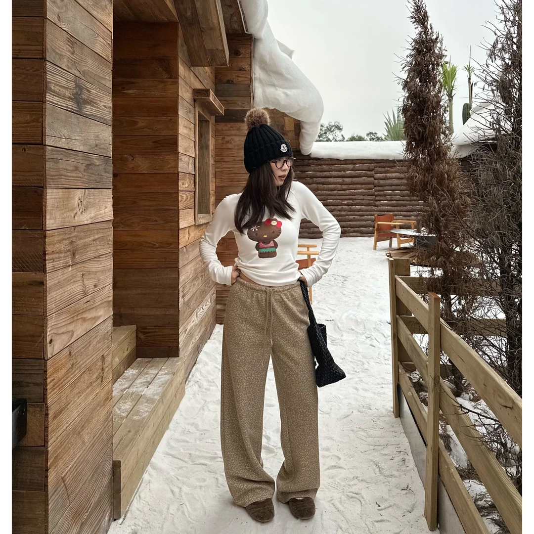 Our2【小鹿卫裤】设计款梅花鹿斑点休闲裤【X5959】