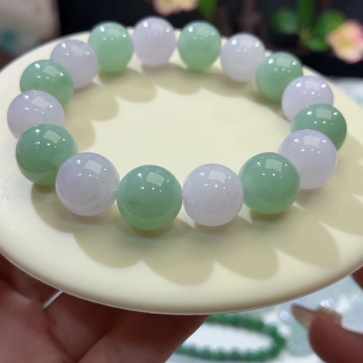 翡翠未镶嵌手链冰胶春彩卡13.3