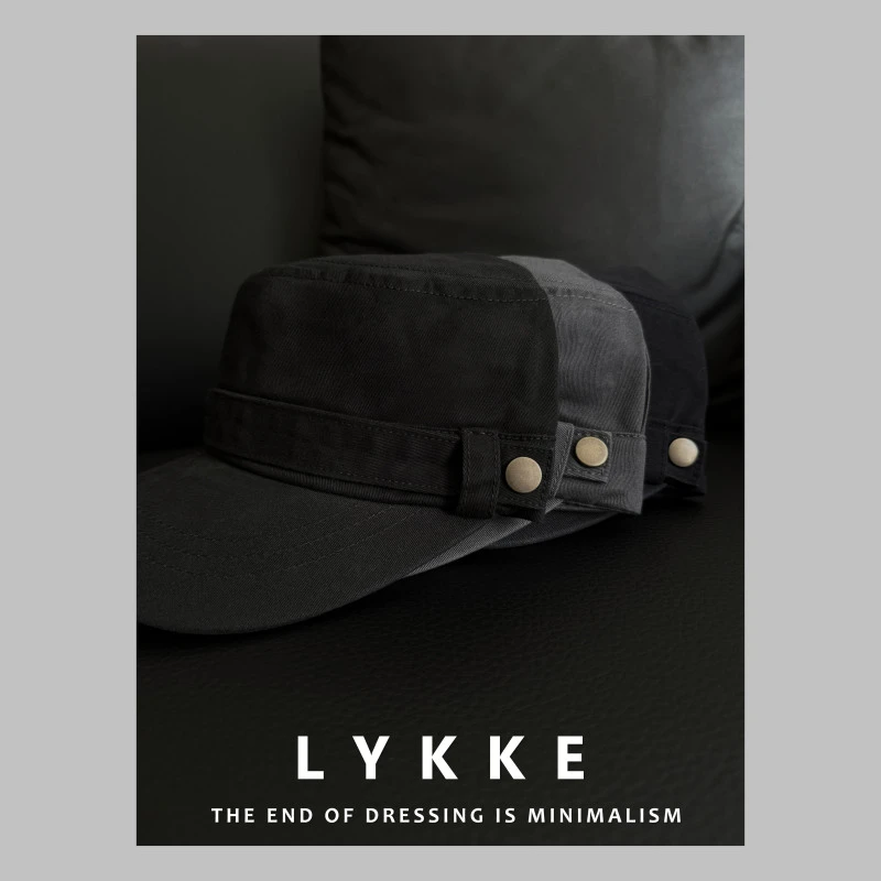 LYKKE 25新款复古做旧水洗平顶男女户外鸭舌帽-E507
