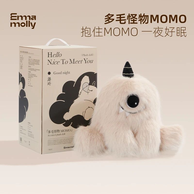 艾玛莫莉大眼毛绒怪MOMO香氛玩偶闺蜜萌宠女神香薰摆件生日礼物