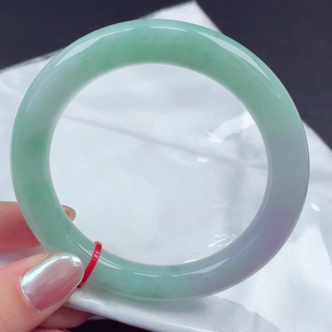 翡翠未镶嵌手镯57圆条