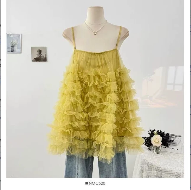 【淼姐家高级定制】休闲百搭设计款纱裙吊带