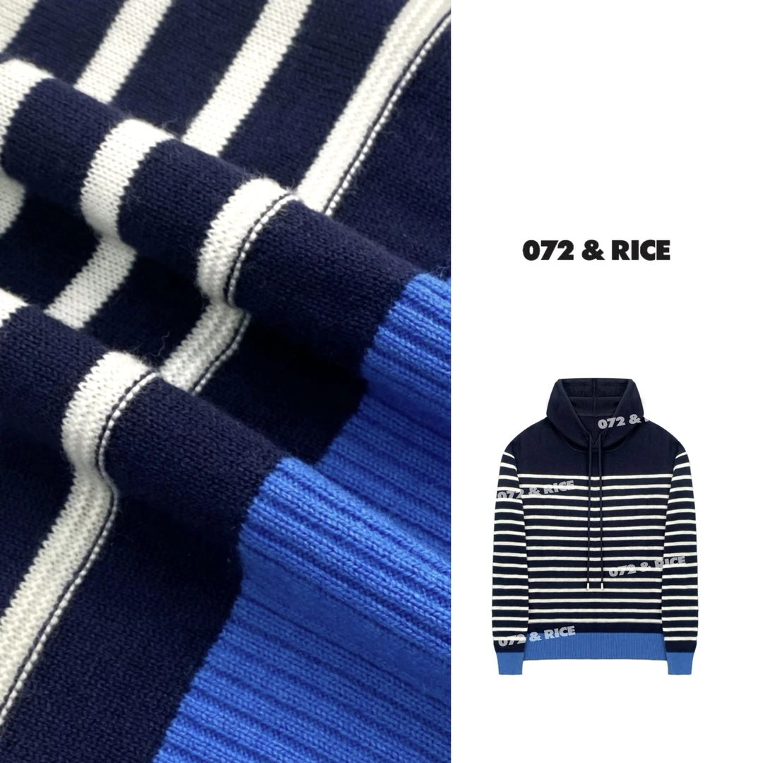 072 & RICE【碧城】秋季休闲连帽抽绳长袖针织衫 24SP30123 618FF