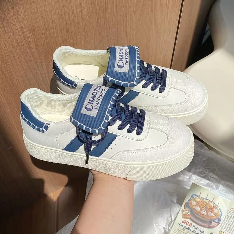 1182泡芙德训鞋女2025新款时尚学生复古厚底舒适休闲百搭运动板鞋