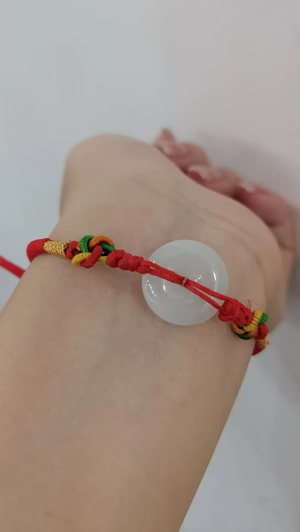 缅甸翡翠小平安扣手绳