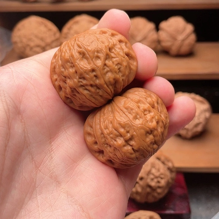 吊坠文玩核桃38边肚红皮全品铁锤37克