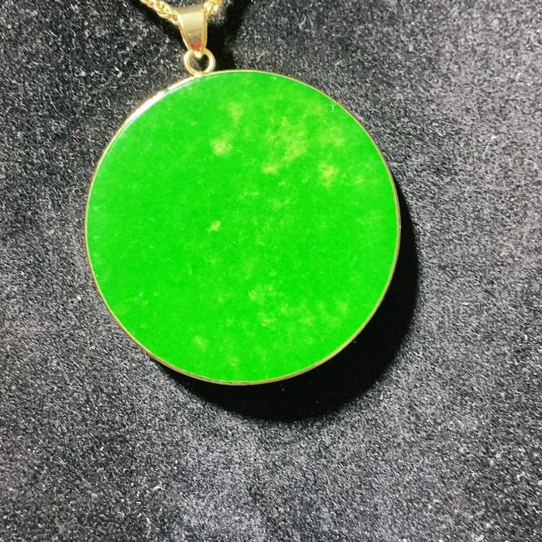 翡翠颈饰14K金镶嵌吊坠