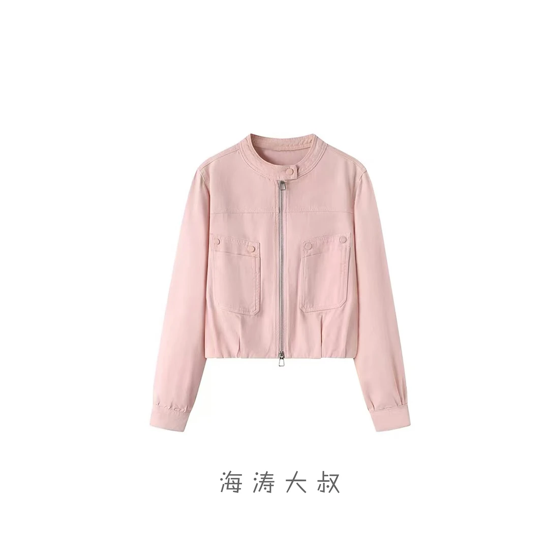 【海涛大叔】「纳么美」纯棉大口袋甜酷短款牛仔外套