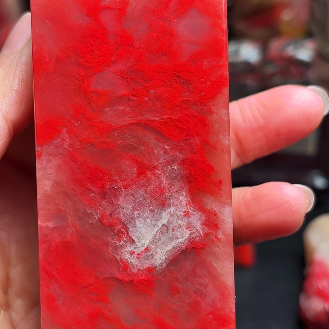 巴林石印石鸡血石方章