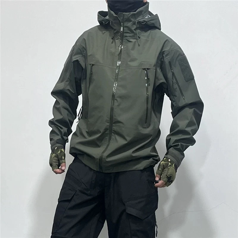 鸟风防雨水硬壳冲锋衣春秋冬骑行三防风户外登山服战术外套连帽男