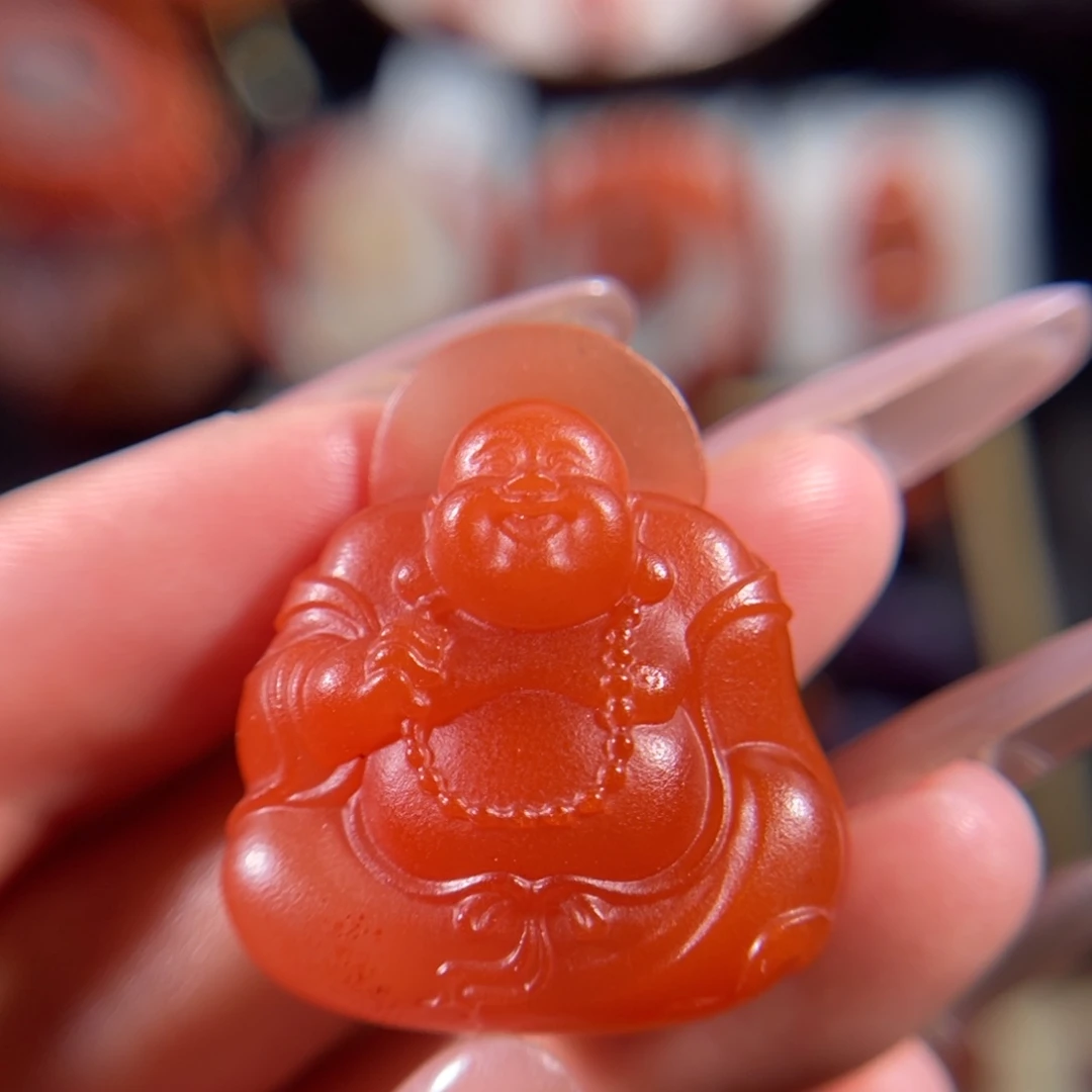 南红玛瑙未镶嵌笑口常开弥勒28.8*25