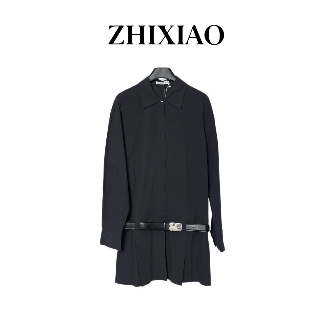 【ZHIXIAO】夏季新款:翻领长袖连衣裙3082