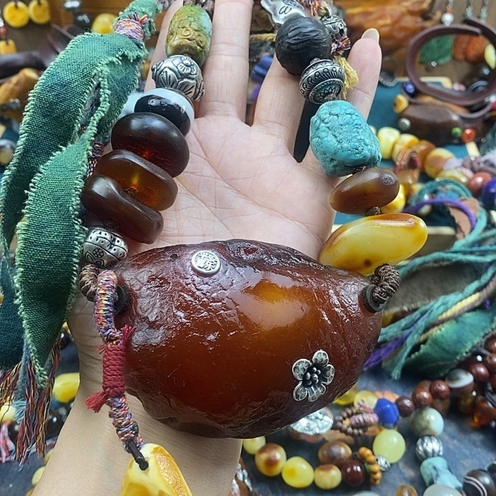 蜜蜡未镶嵌项链项链