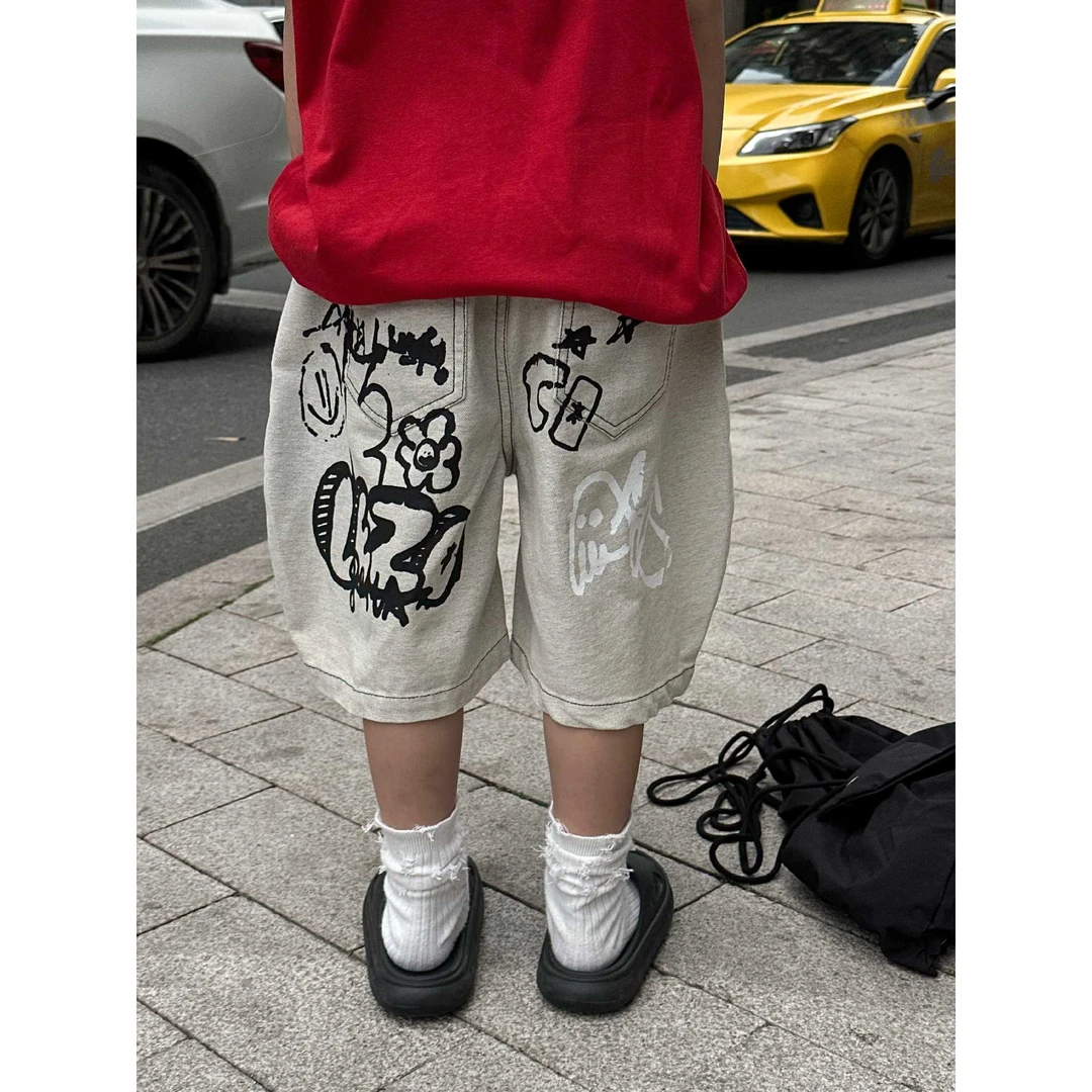 男童夏装套装2025新款儿童夏季短袖运动潮酷帅气时髦男孩工装短裤