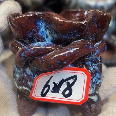 红陶粗陶花盆手工